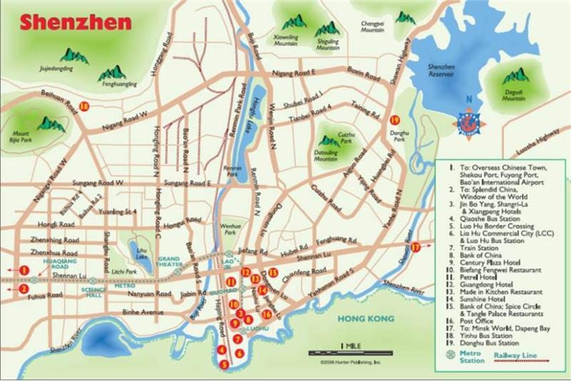 mapa Shenzhen nakupování