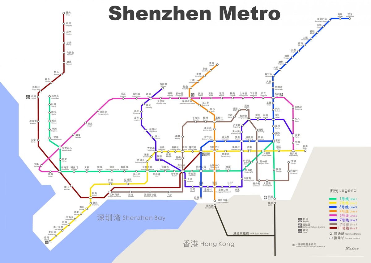 mapa Shenzhen podzemí