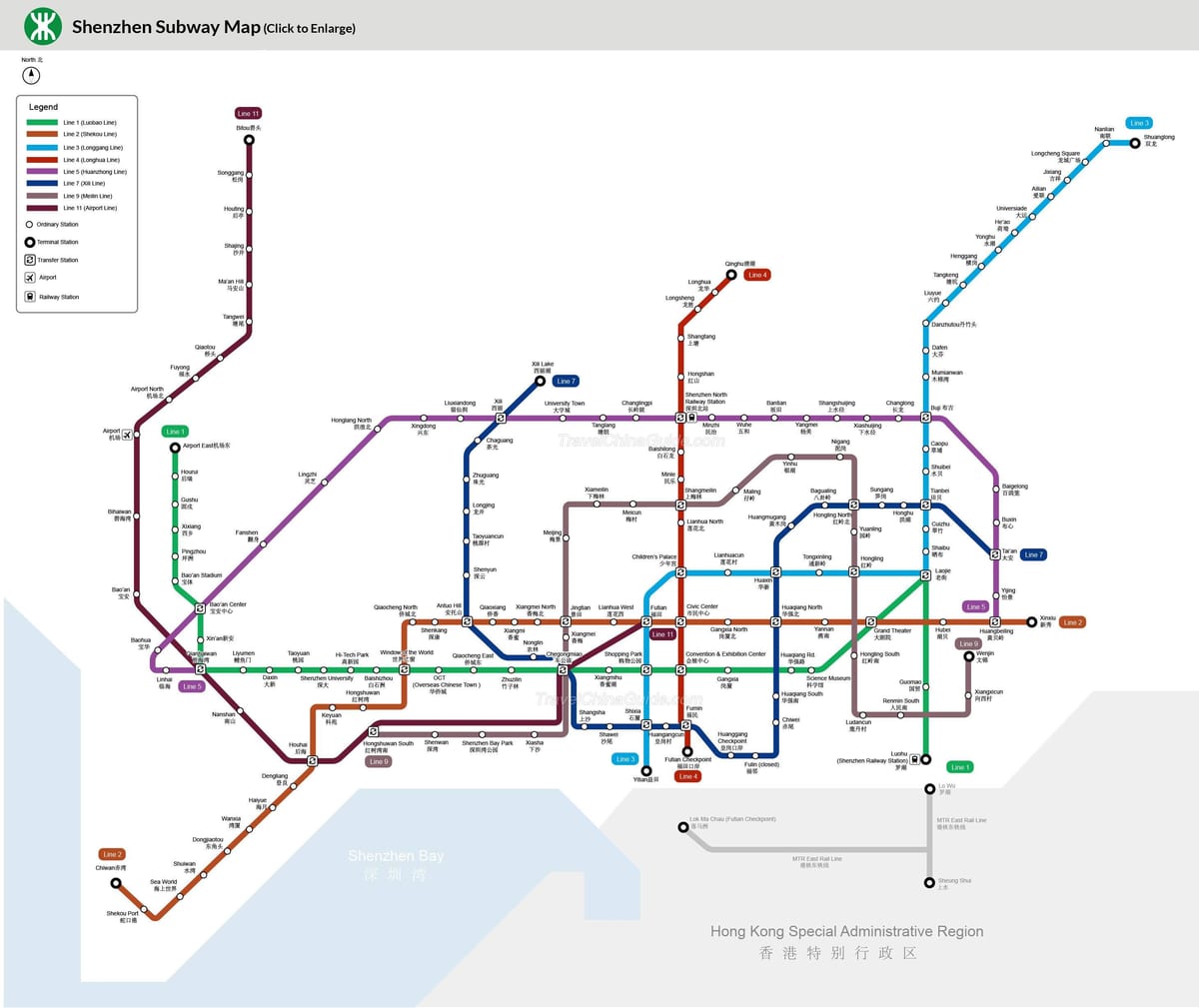 Shenzhen mtr mapa