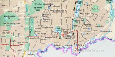 Shenzhen guangdong Čína mapě
