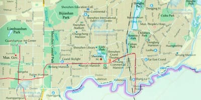 Mapa Shenzhen okresů