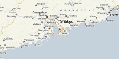 Shekou, Čína mapě
