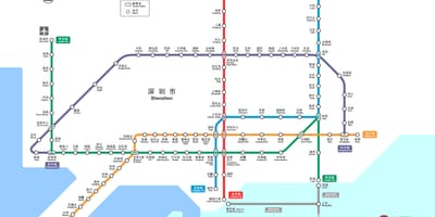 Shenzhen železniční mapě